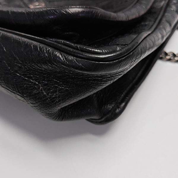 NIKI Medium Chevron Calfskin Black