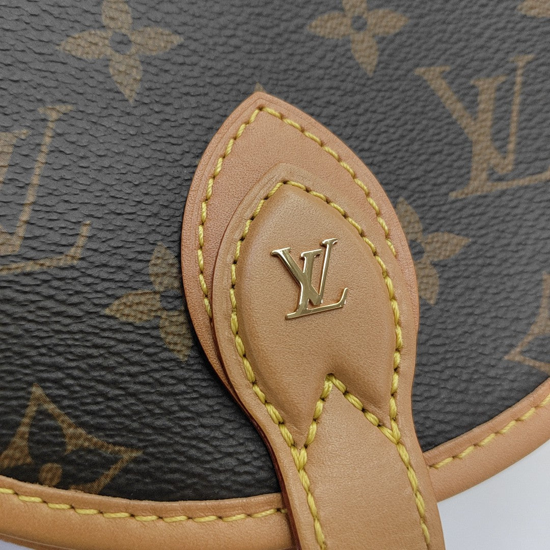 TAMBOURINE Monogram Coated Canvas Brown
