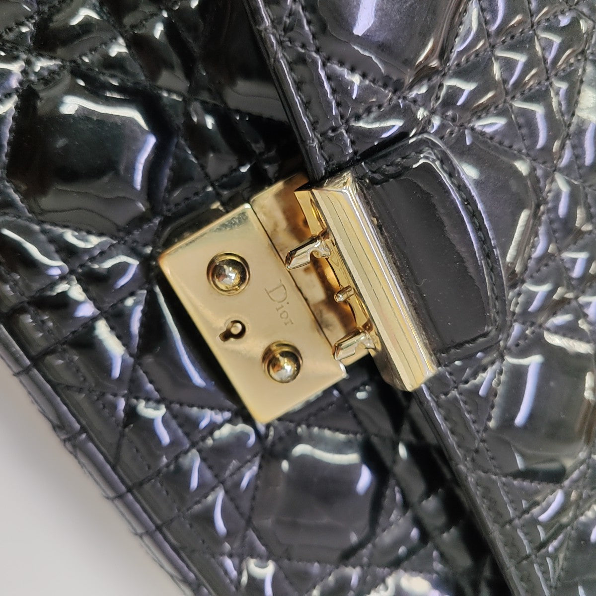 Miss Dior Cannage Patent Leather Black