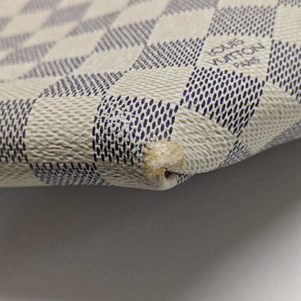 IENA MM Damier Azur Coated Canvas White