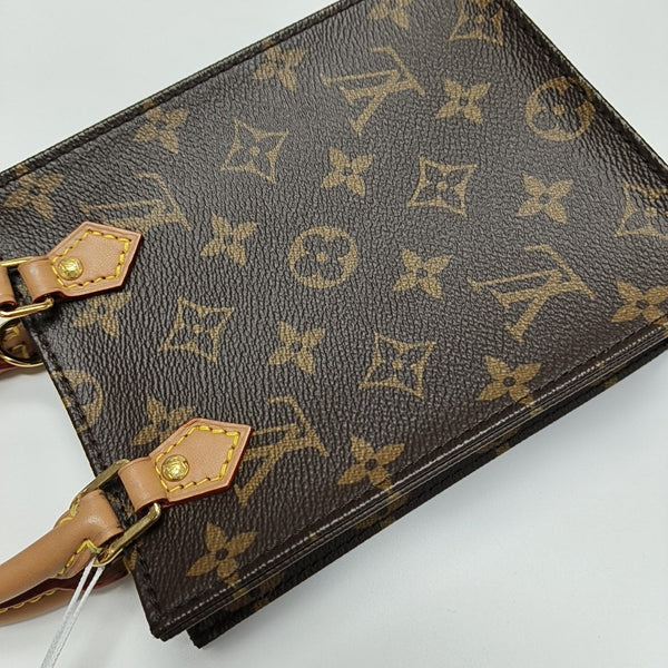 SAC PLAT Mini Monogram Coated Canvas Brown