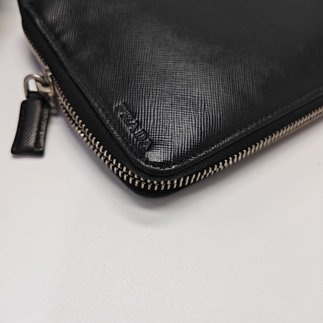 Saffiano Calfskin Wallet Black