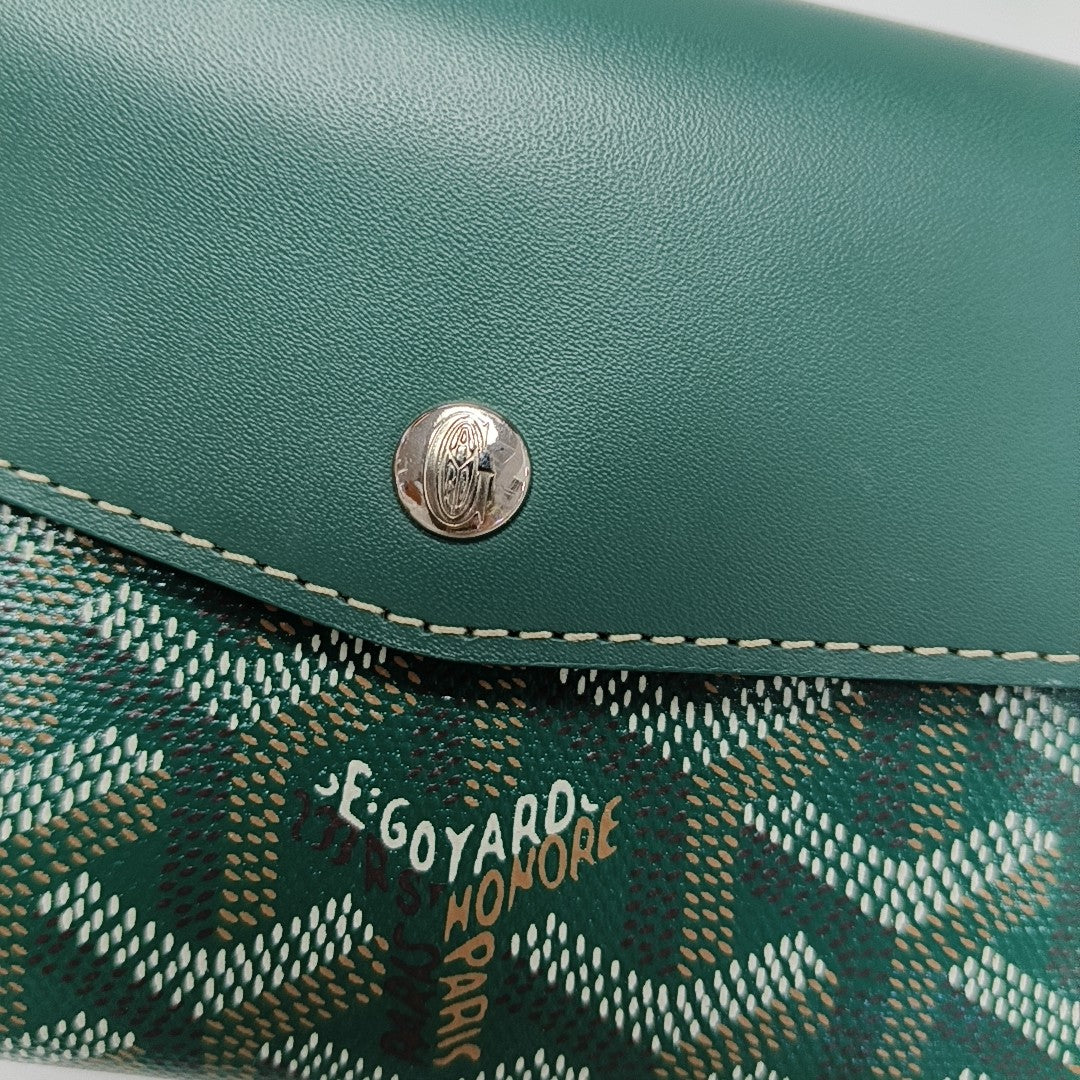 Saint-Marc Coated Canvas Green Wallet