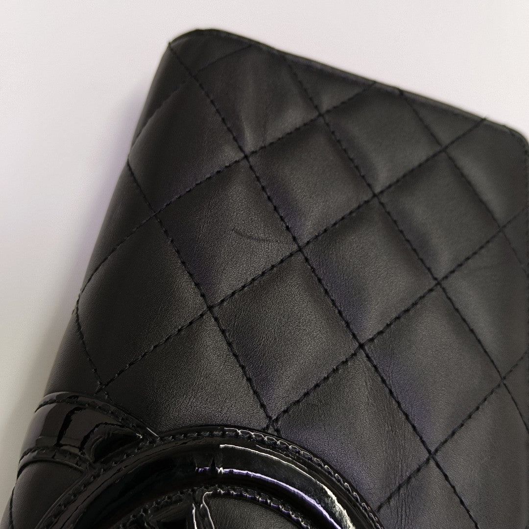 CAMBON Quilted Calfskin Black Wallet