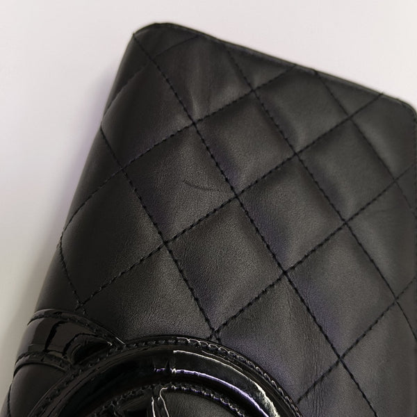 CAMBON Quilted Calfskin Black Wallet