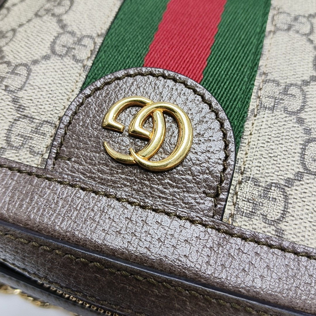 Ophidia Mini Monogram Coated Canvas Beige