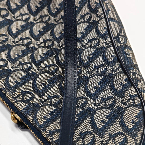 Authenticated pre-owned  Saddle Mini Oblique Fabric Blue - Top Handle Bag at Looply