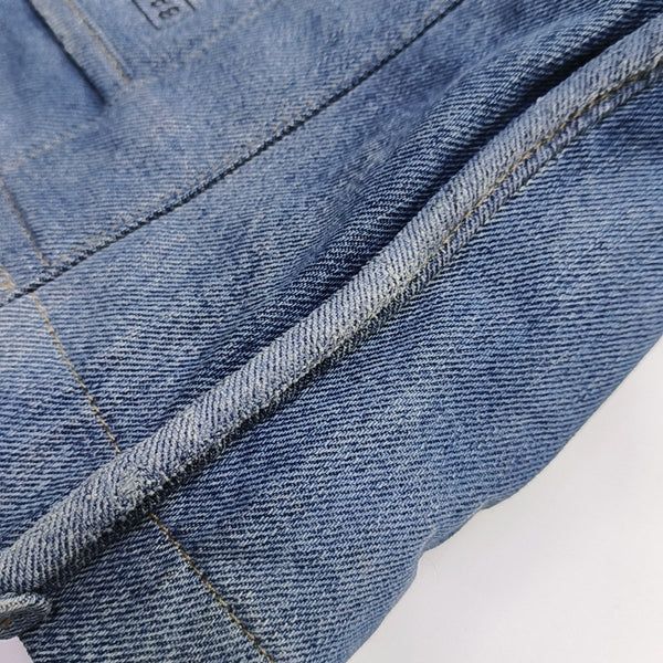 Denim Top Handle Bag Blue