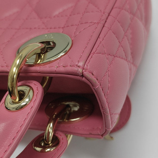 Lady Dior Mini Cannage Lambskin Red