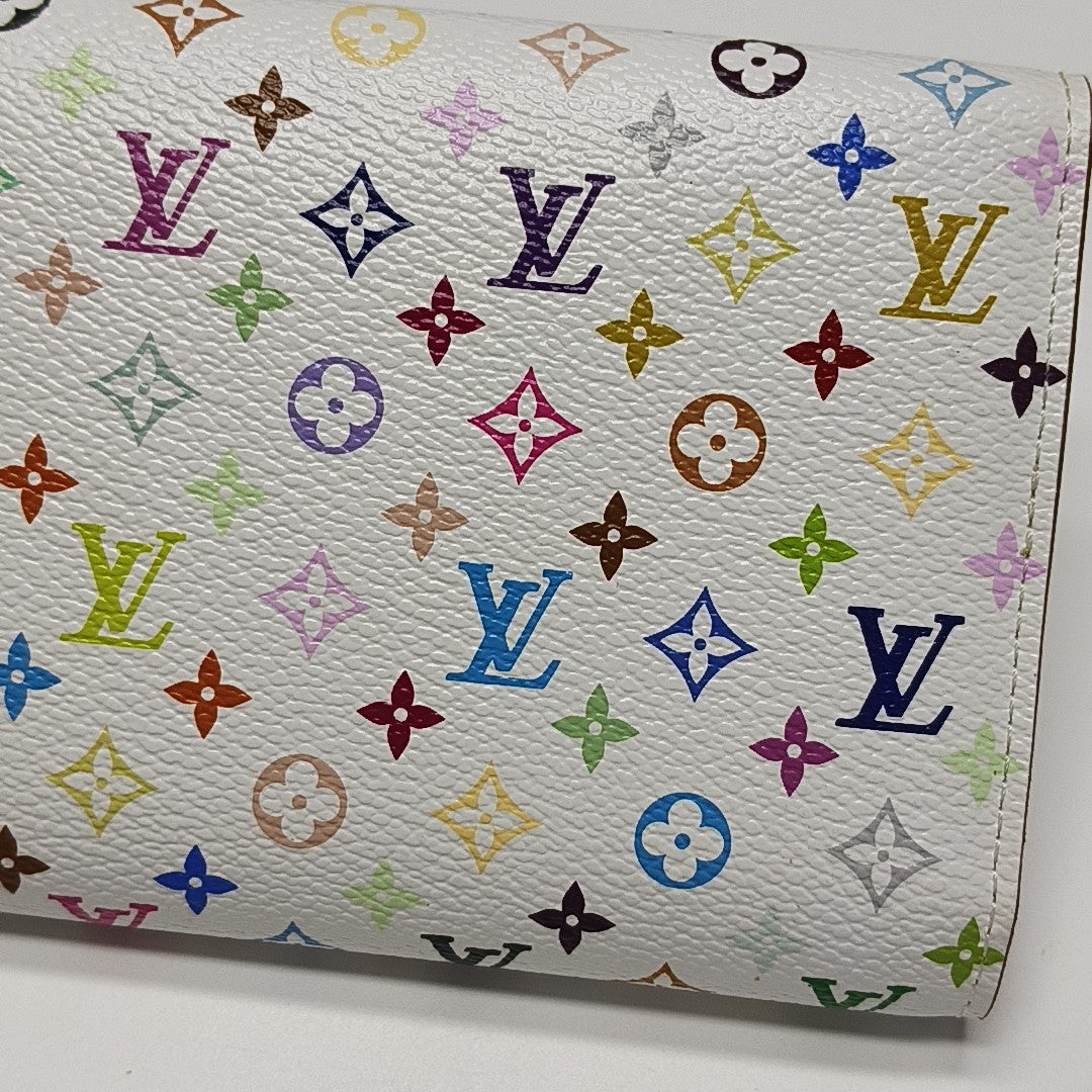 LV × TM PORTE MONNAIE Monogram Coated Canvas White Wallet