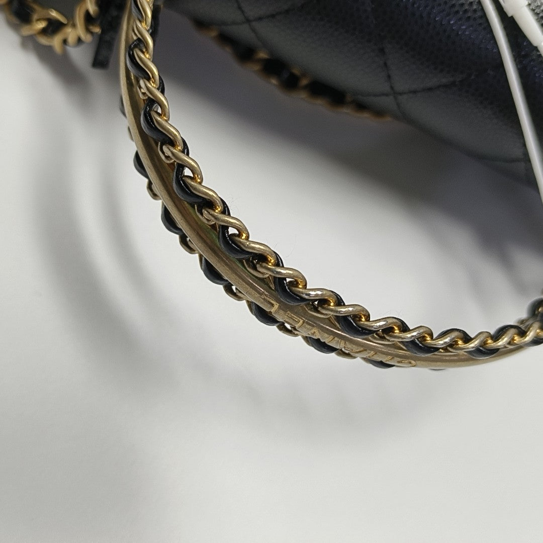 WOC Quilted Grained Calfskin Black