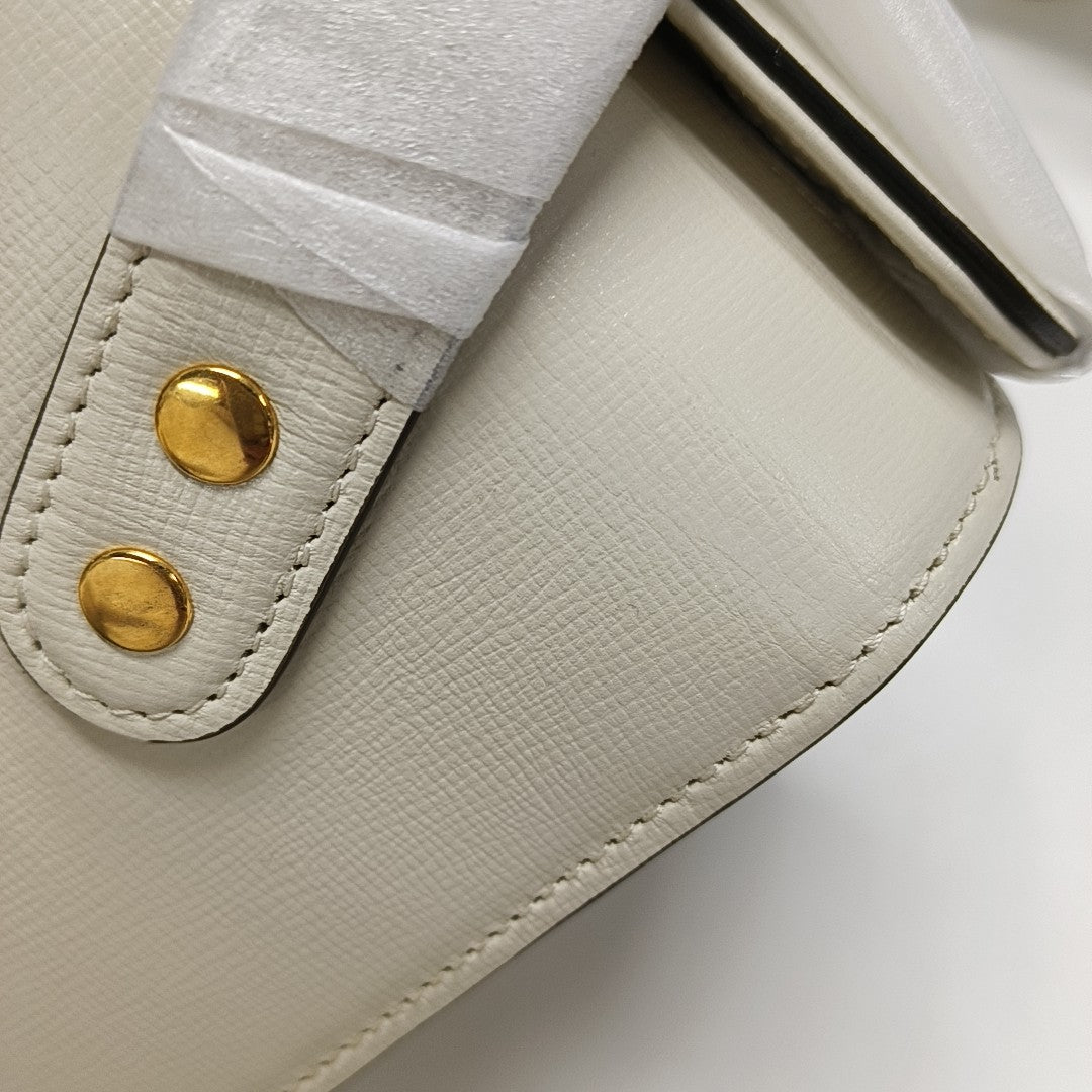 Authenticated pre-owned  Horsebit 1955 Calfskin White - Top Handle Bag at Looply