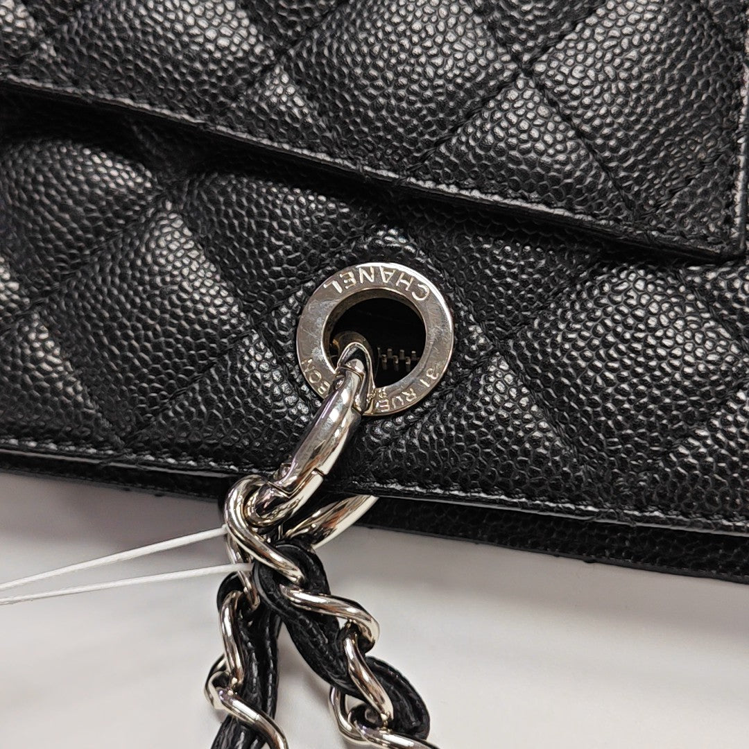 CHANEL GST Large Quilted Grained Calfskin Black