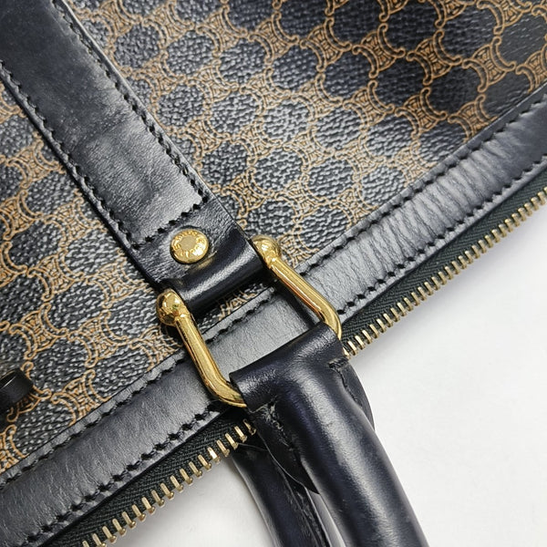 Coated Canvas Top Handle Bag Brown