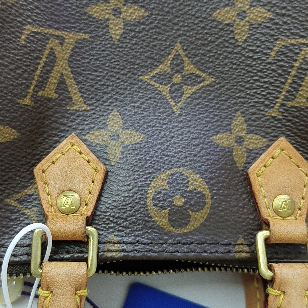 SPEEDY Nano Monogram Coated Canvas Brown