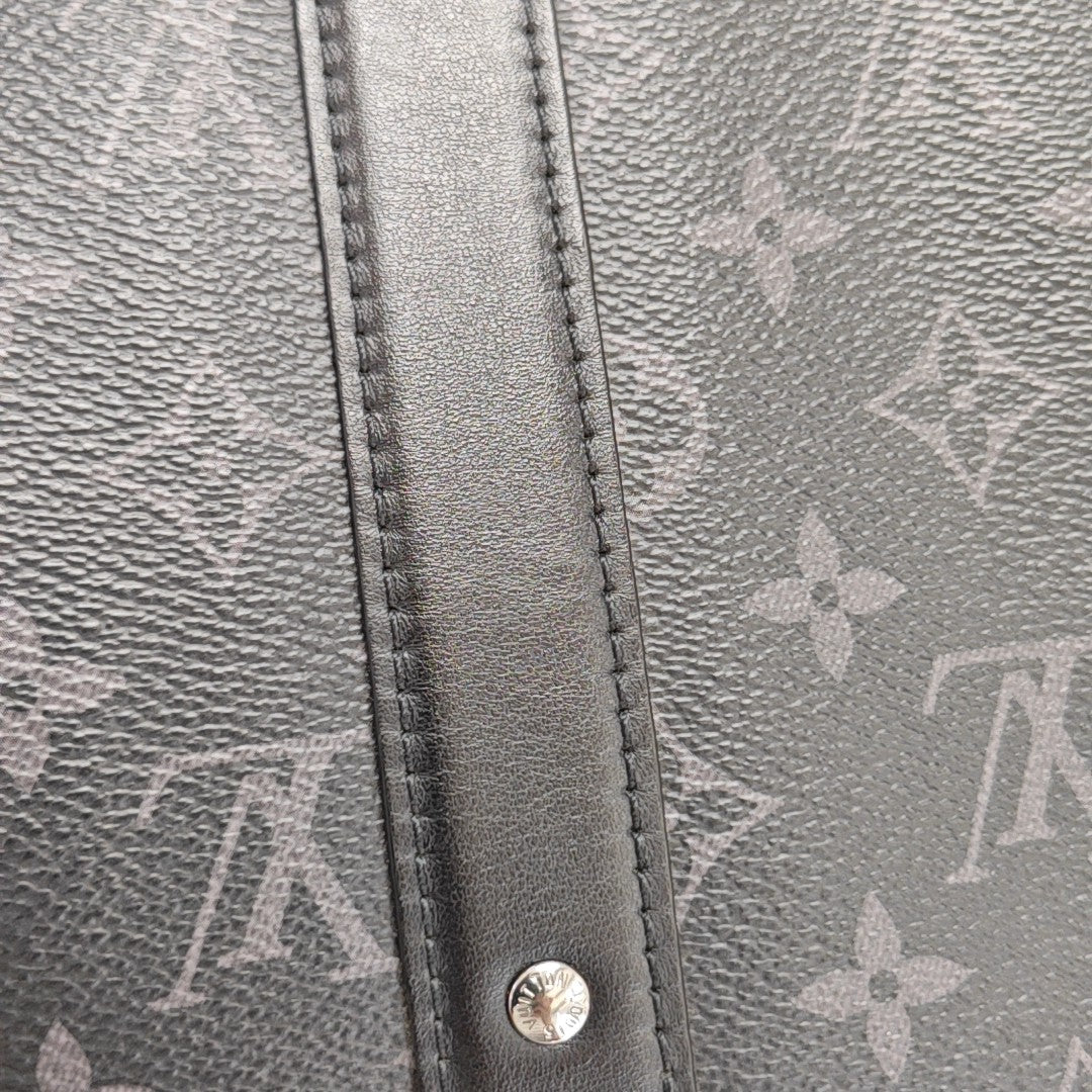KEEPALL Monogram Coated Canvas Black