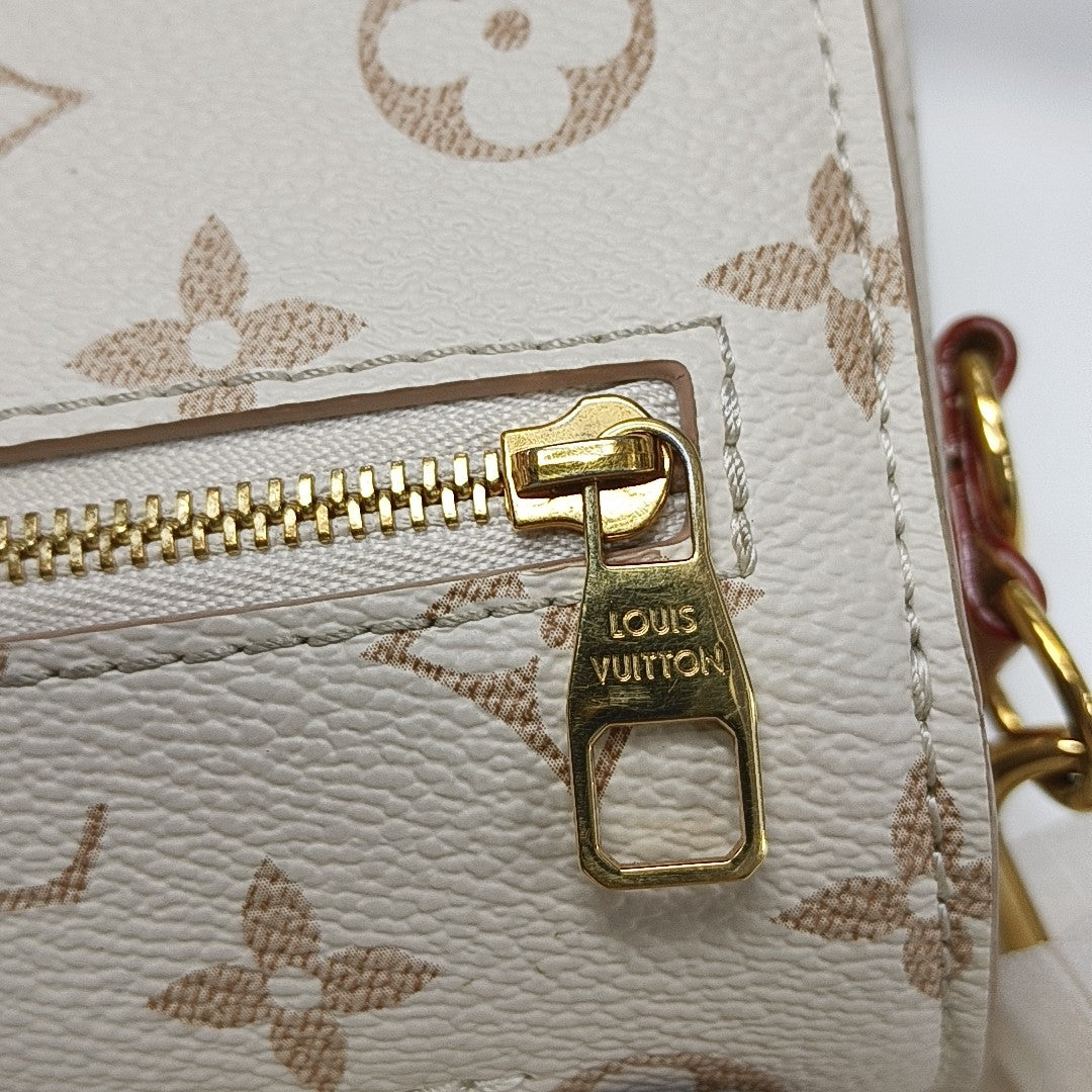 Monogram Coated Canvas Shoulder Bag PM White