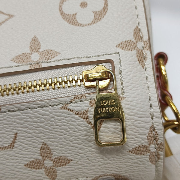 Monogram Coated Canvas Shoulder Bag PM White