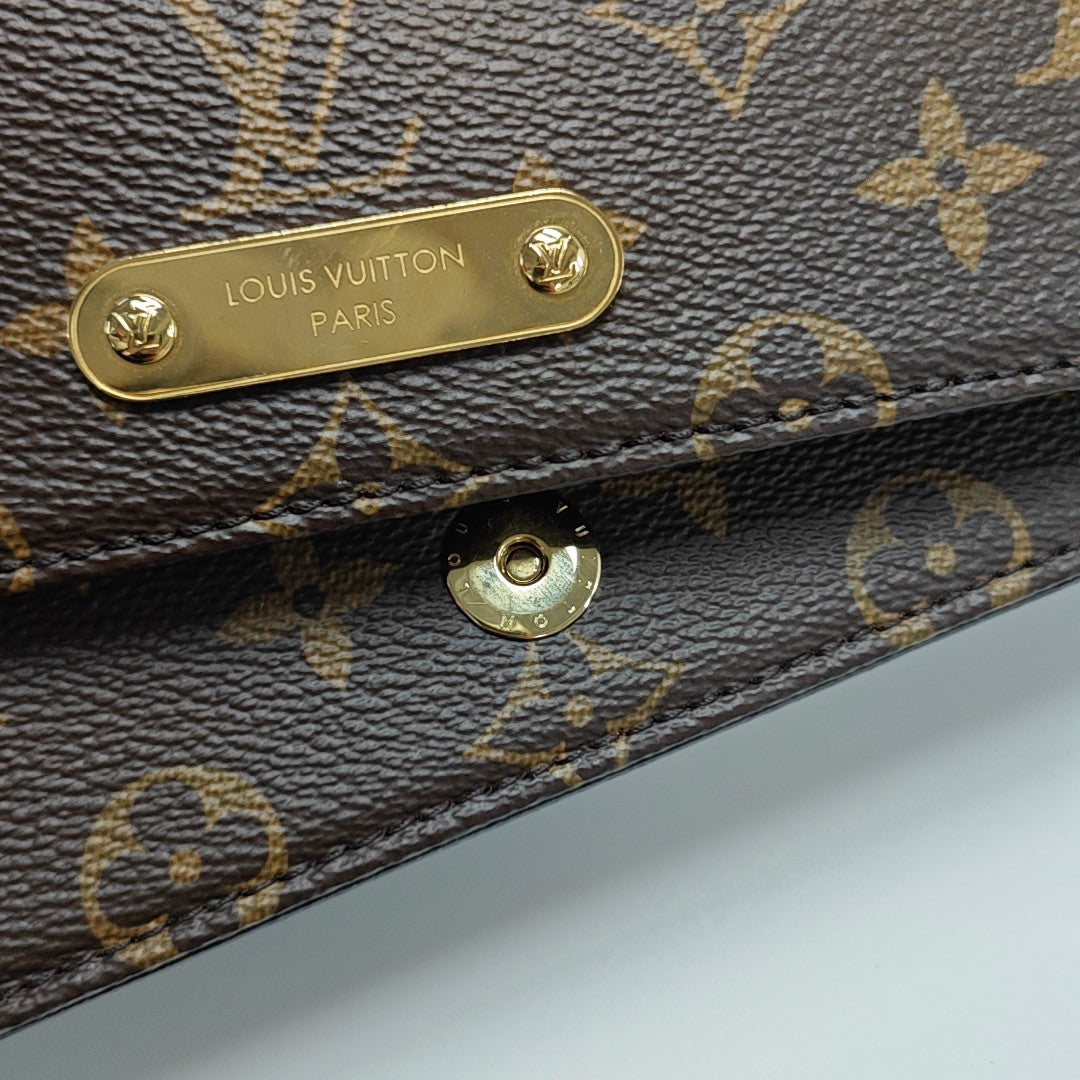 Lily Monogram Coated Canvas Brown