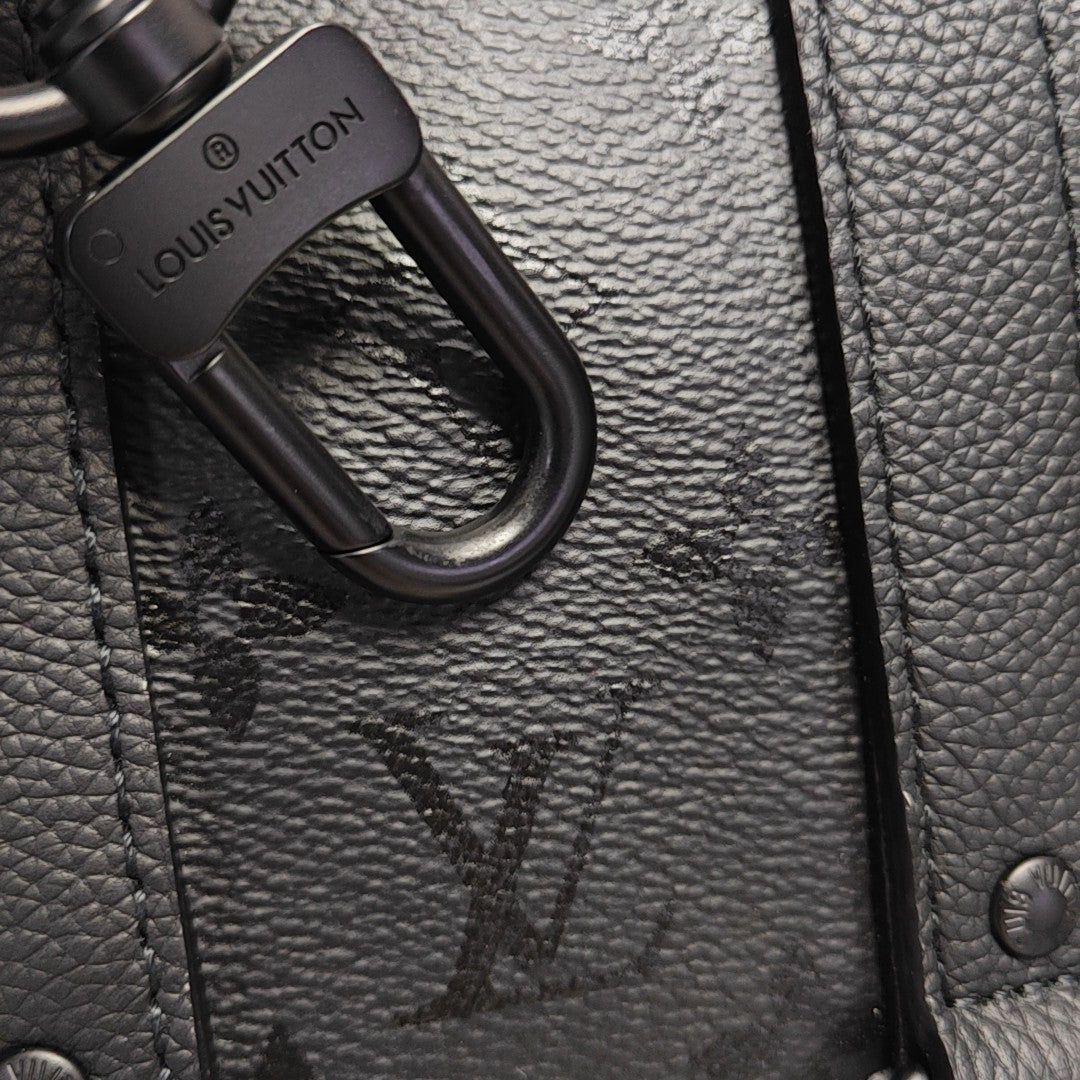 KEEPALL 25 Monogram Coated Canvas Black