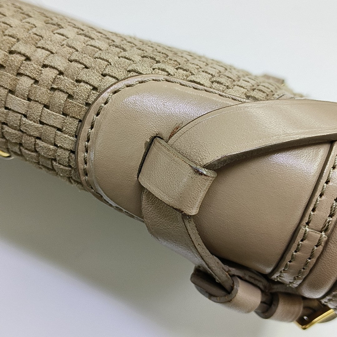 Suede Crossbody Bag Beige