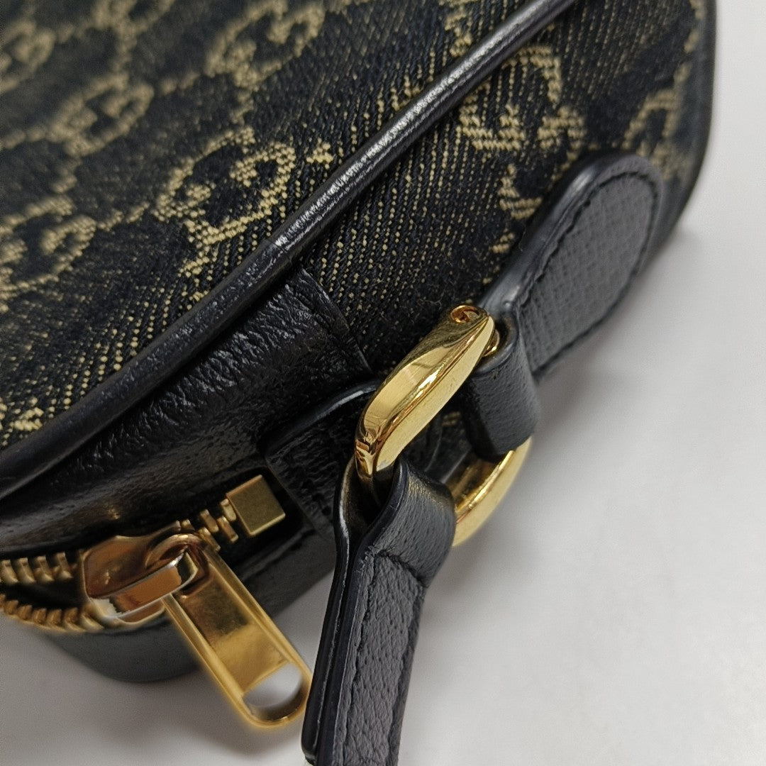 Ophidia Mini Monogram Denim Black