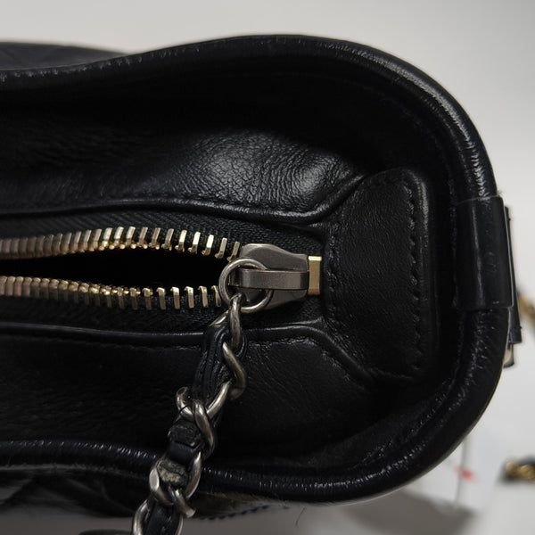 GABRIELLE Small Quilted Vintage Calf Black