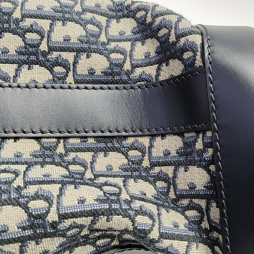 Oblique Canvas Backpack Small Blue