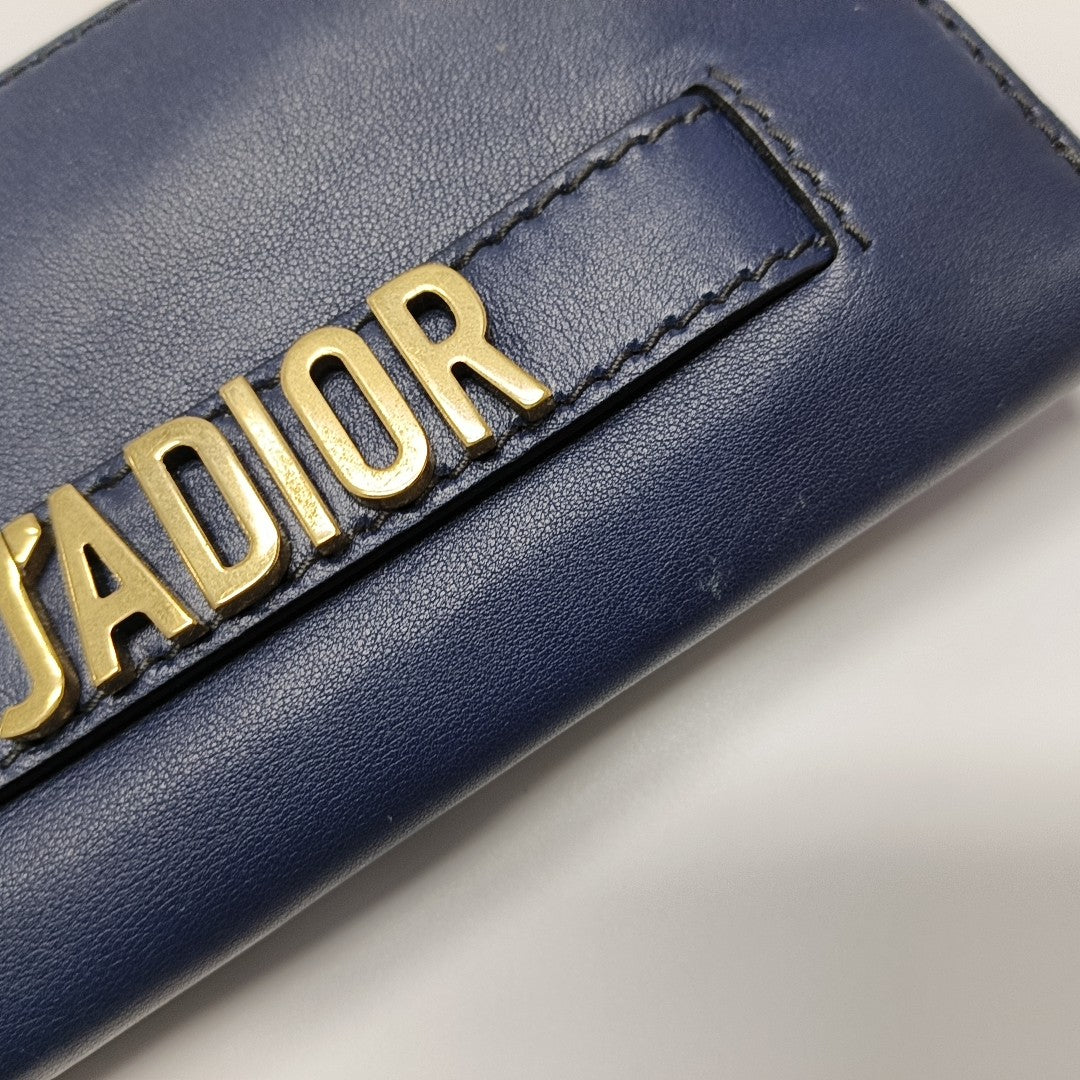J'adior Calfskin Blue Wallet