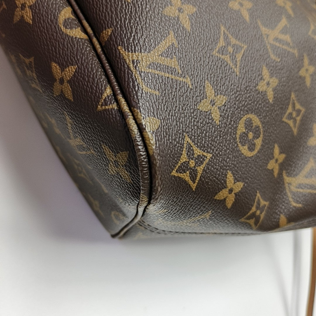 NEVERFULL MM Monogram Coated Canvas Brown