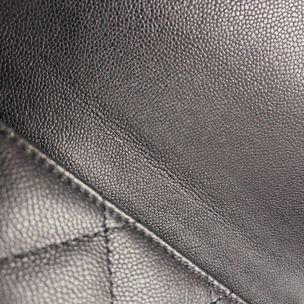 23P Large Quilted Grained Calfskin Black
