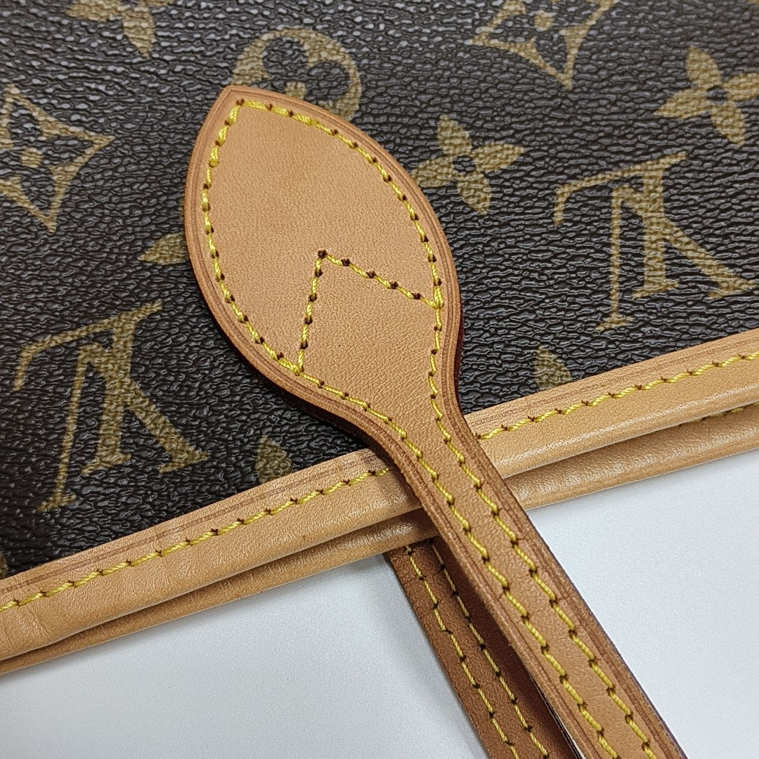 NEVERFULL MM Monogram Coated Canvas Brown