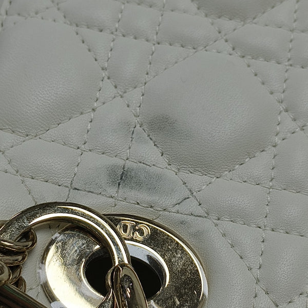 Lady Dior Small Cannage Lambskin White