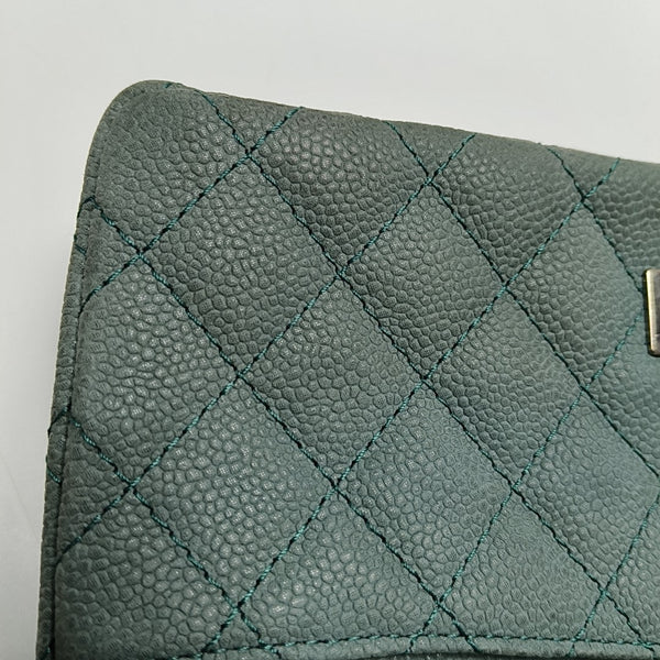 2.55 225 (small) Quilted Grained Calfskin Green