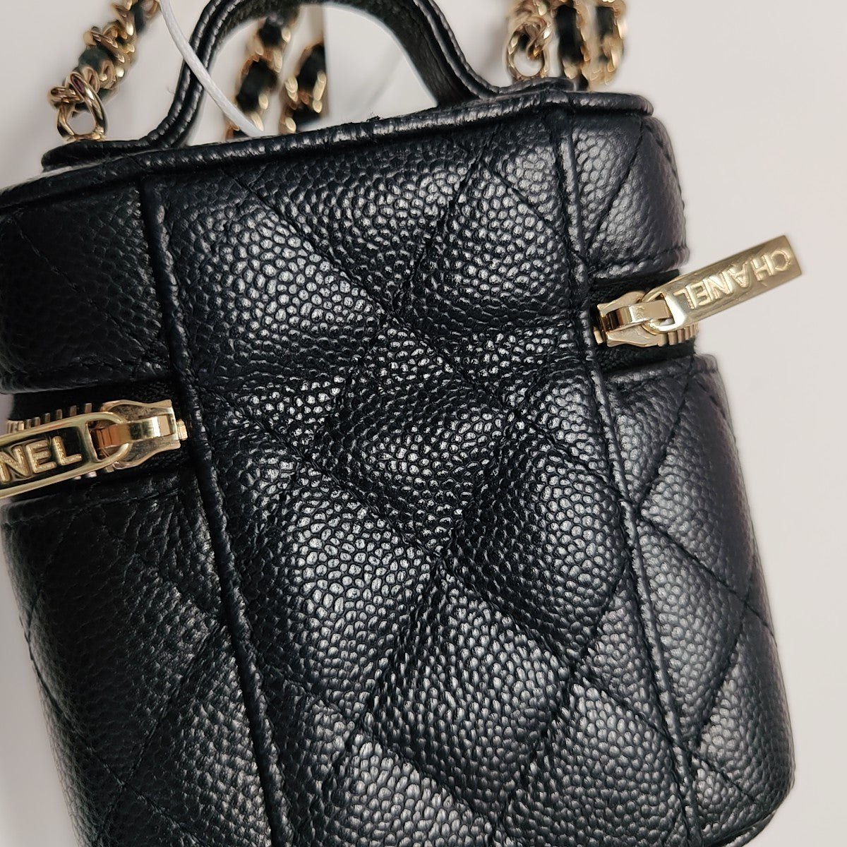 VANITY CASE Mini Quilted Grained Calfskin Black