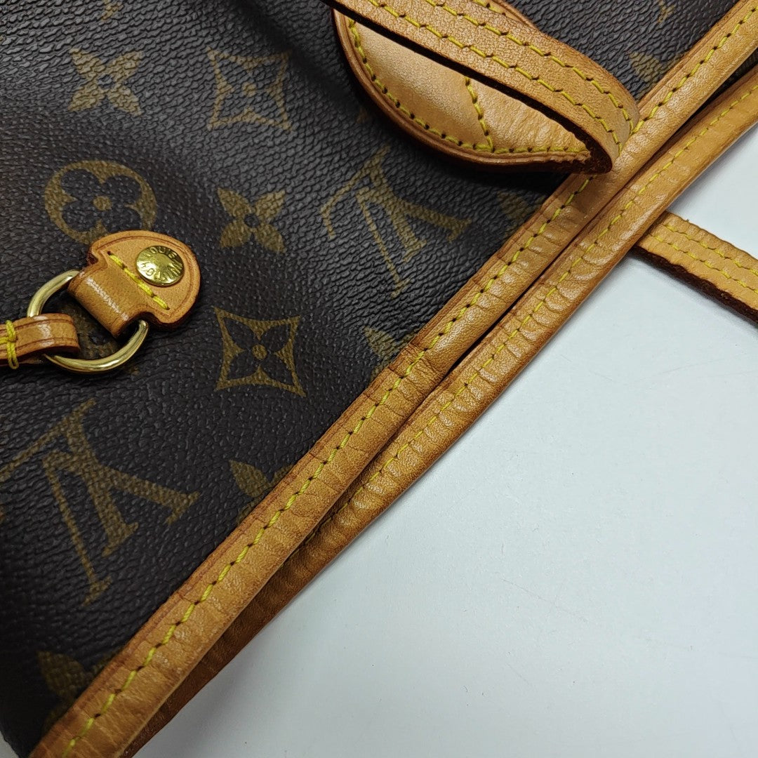 NEVERFULL MM Monogram Coated Canvas Brown