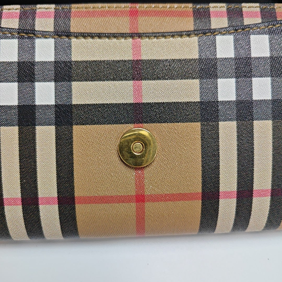Coated Canvas Shoulder Bag Brown