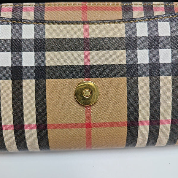 Coated Canvas Shoulder Bag Brown