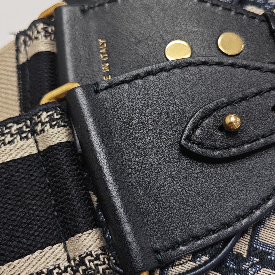 Saddle Mini Oblique Canvas Blue