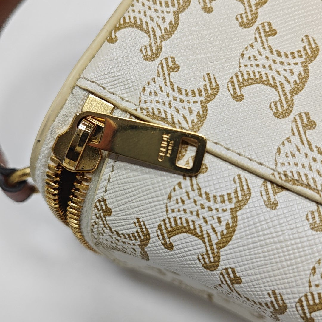 Coated Canvas Shoulder Bag White