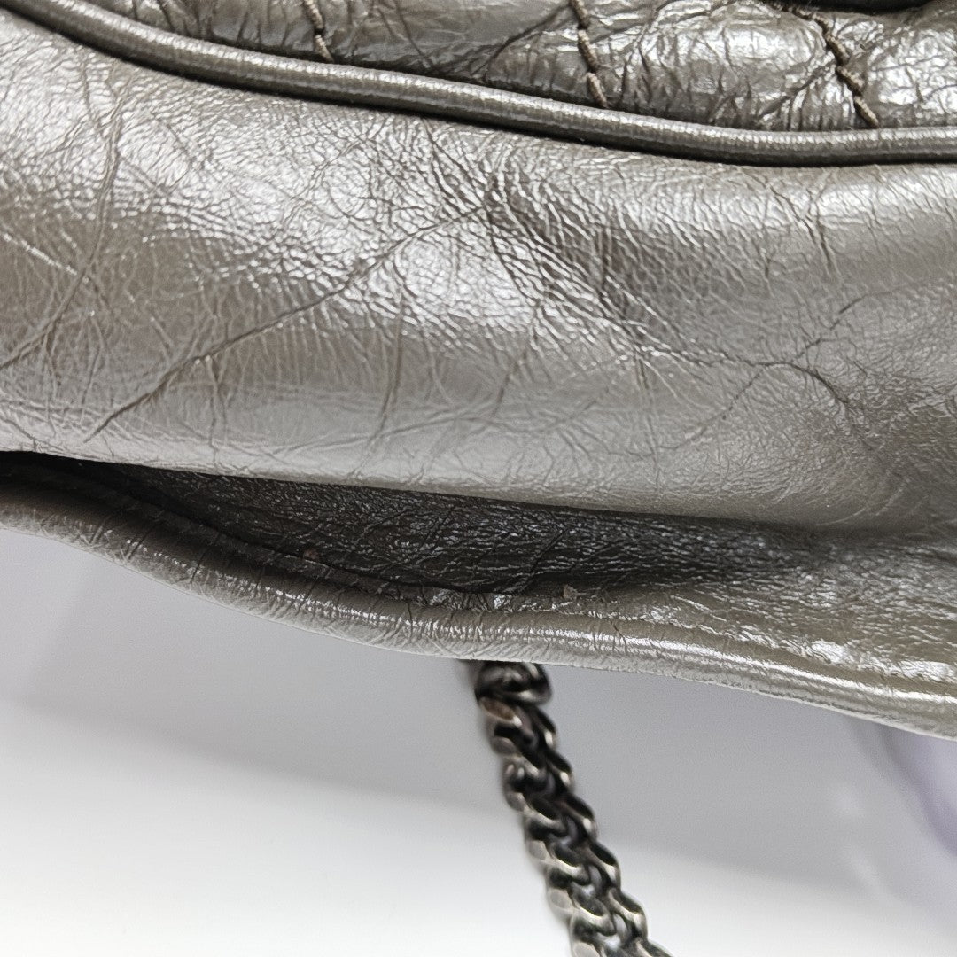 NIKI Medium Chevron Calfskin Green