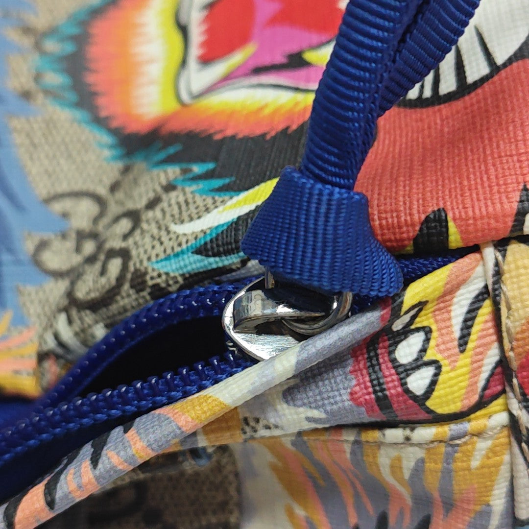 Coated Canvas Backpack Blue