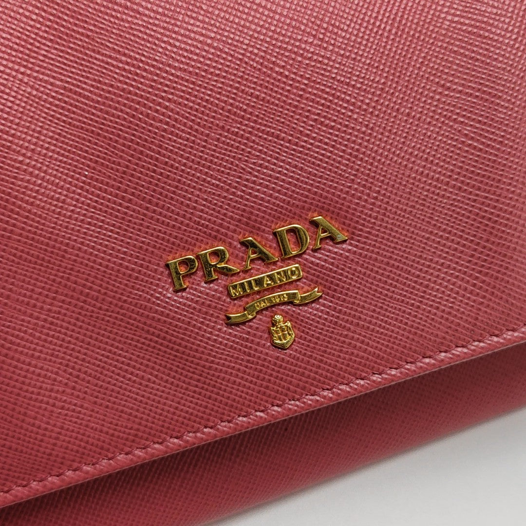 Saffiano Calfskin Shoulder Bag Pink