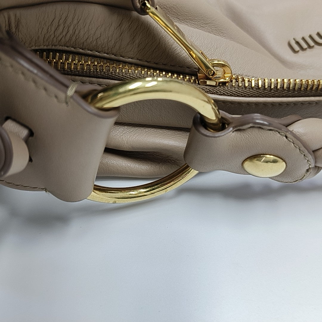 Calfskin Shoulder Bag Beige