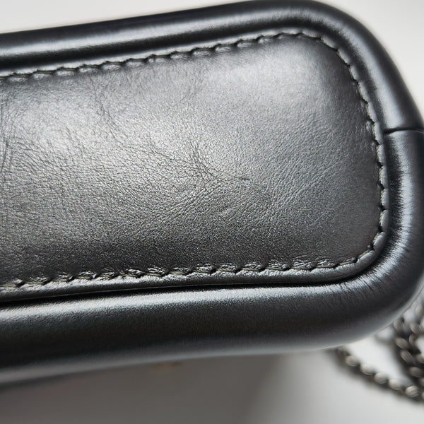 GABRIELLE Small Chevron Calfskin Gray