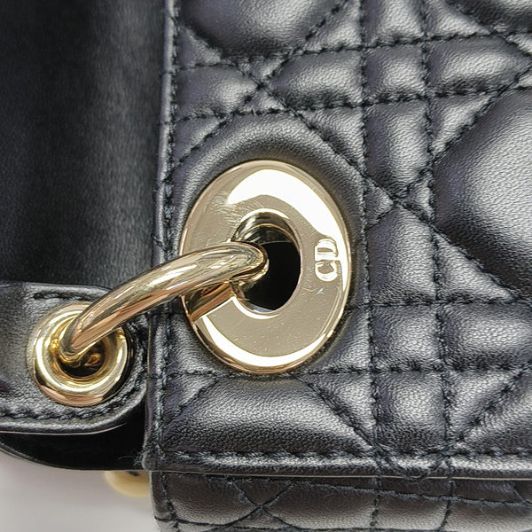 Lady Dior Mini Cannage Lambskin Black