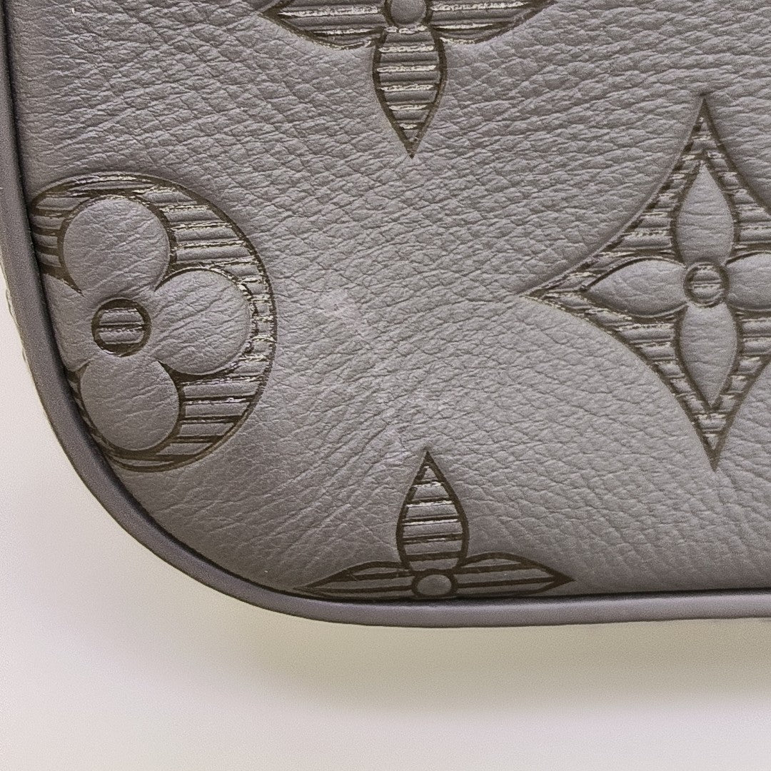 TRIO Monogram Calfskin Gray