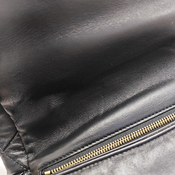 Quilted Lambskin Shoulder Bag Black