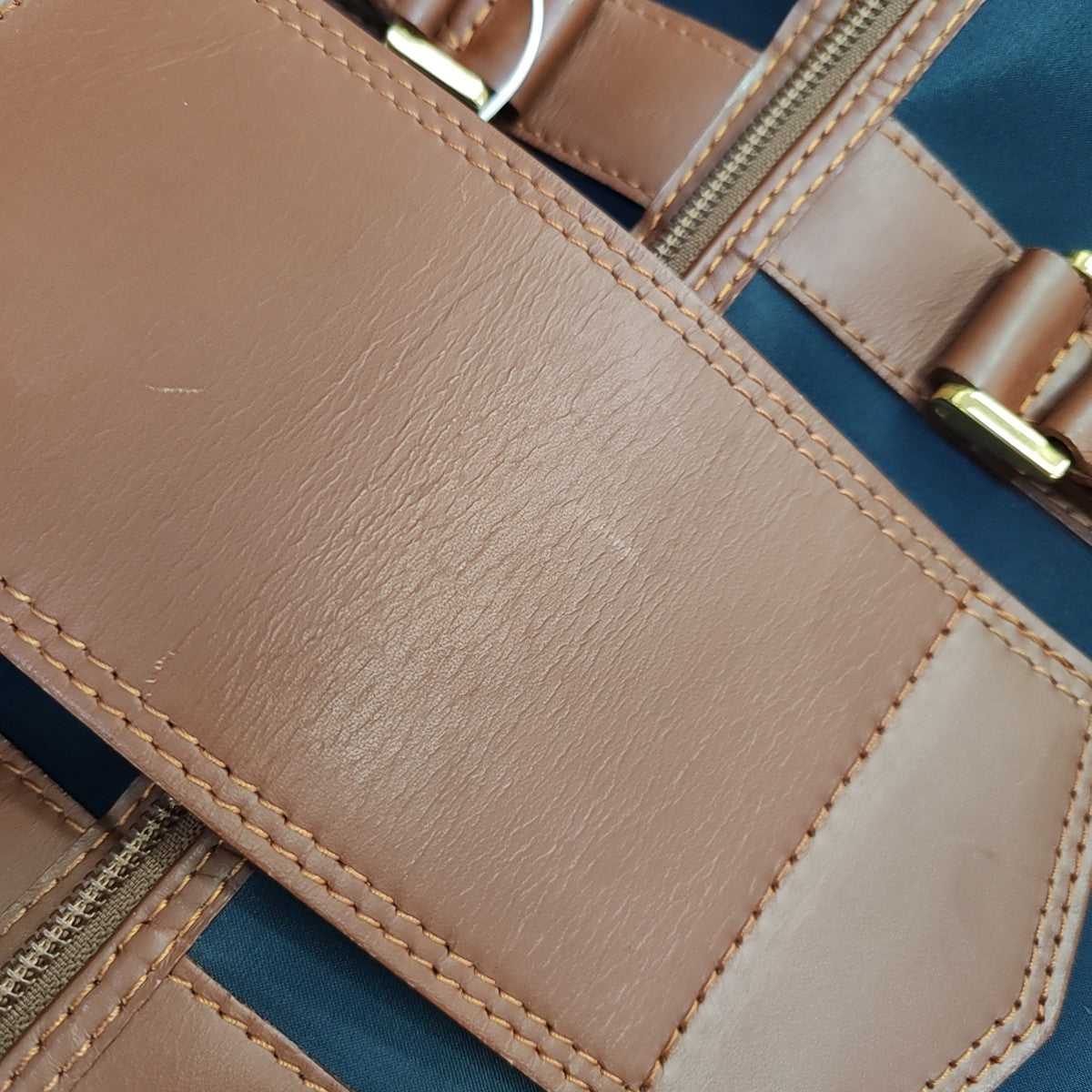 Fabric Top Handle Bag Blue