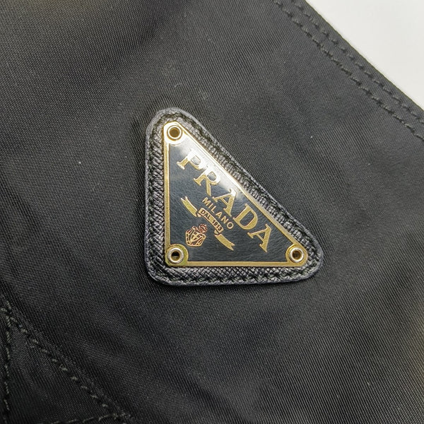 Chain Tote Quilted Nylon Black